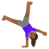 🤸🏾‍♀️ woman cartwheeling: medium-dark skin tone display on Google